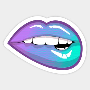 Pastel biting lips Sticker